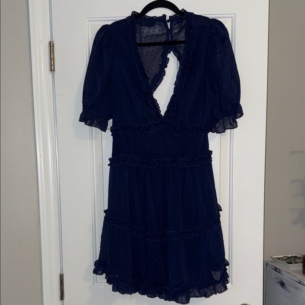 Chic Navy Blue Mini Dress